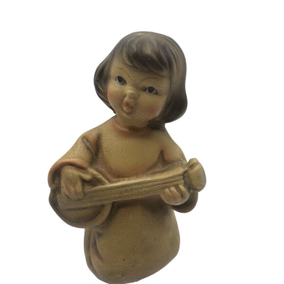 Vintage Ceramic Angel Figurine With Mandolin - Picture 1 of 5